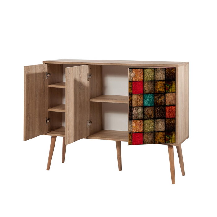Hanah Home Mega-723 Consola 120cm Roble Sonoma Tablero de Partículas Melamina